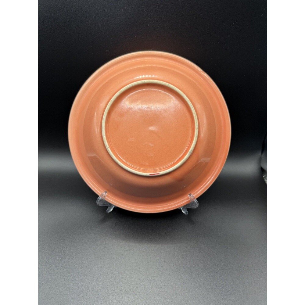 Homer Laughlin Fiesta Orange Shallow Bowl Ringed Ceramic Dinnerware